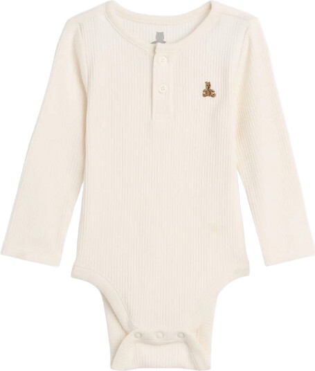 GAP Baby First Favorites Tinyrib Henley Bodysuit Cream 50/56