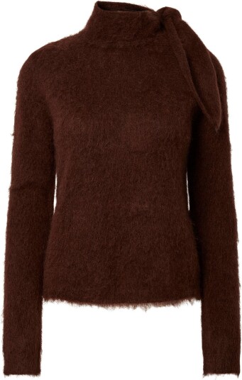 YAS Yastilde Ls Scarf Knit Pullover S. COFFEE BEAN L YAS Yastilde Ls Scarf Knit Pullover S. COFFEE BEAN L