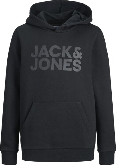 Jack & Jones Hettegenser jjeCorp Logo Sweat Hood Svart Jack & Jones Hettegenser jjeCorp Logo Sweat Hood Svart