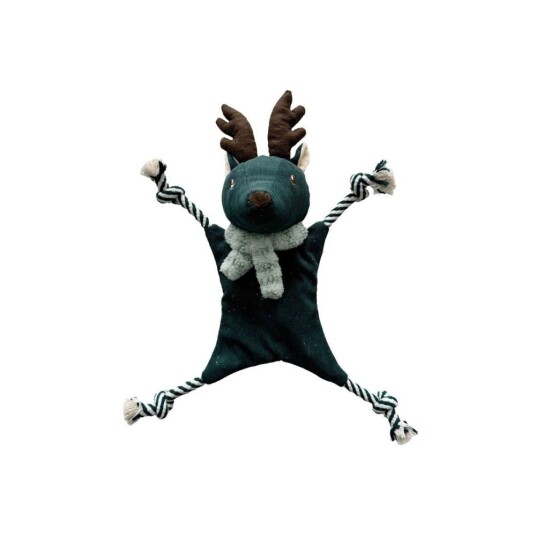 Bark A Boo Evergreen Crinkle Flatty Rope Deer