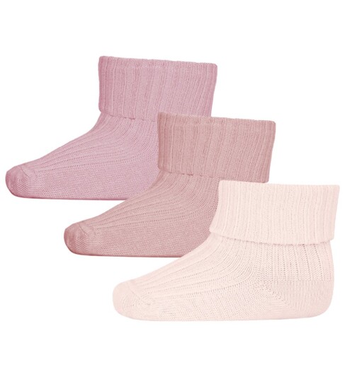 mp Denmark Cotton Rib Baby Socks - 3-Pack - Pink - 15/16 mp Denmark Cotton Rib Baby Socks - 3-Pack - Pink - 15/16