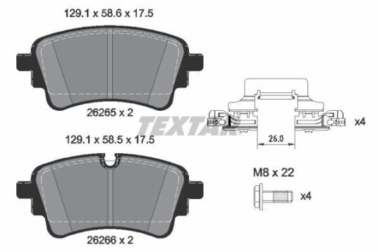 Bremseklosser TEXTAR 2626501 Bremseklosser TEXTAR 2626501