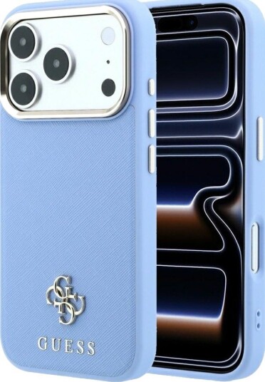 Guess Saffiano MagSafe Mobildeksel til iPhone 18 Pro / 17 Pro - Lysblå