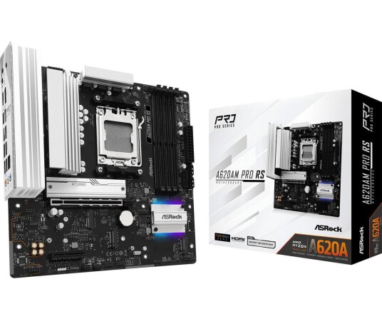 Asrock A620AM Pro RS Micro ATX Hovedkort med AM5 Socket og DDR5 RAM Asrock A620AM Pro RS Micro ATX Hovedkort med AM5 Socket og DDR5 RAM