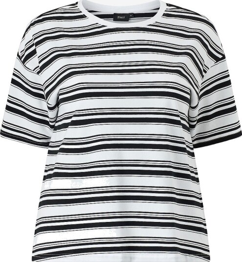 Zizzi T skjorte Mvivi 1/2 Loose Tee Svart