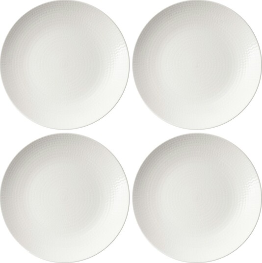 Blå Eld Tallerken 23 cm 4 pk Hvit