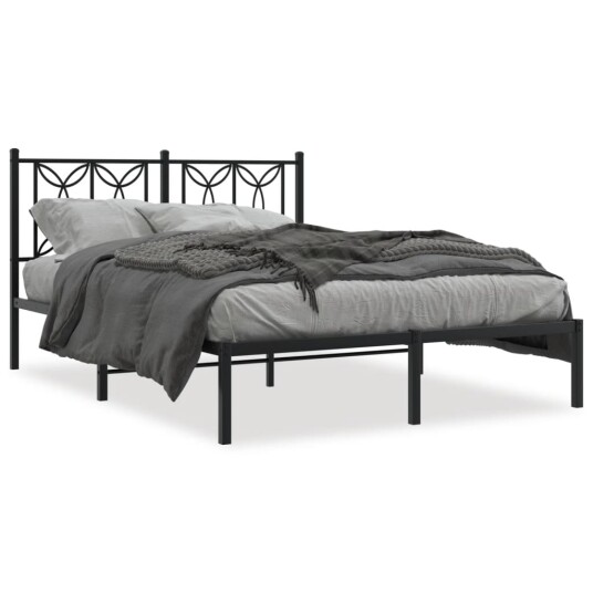  Sengeramme i metall med hodegavl svart 135x190 cm 8721102643903