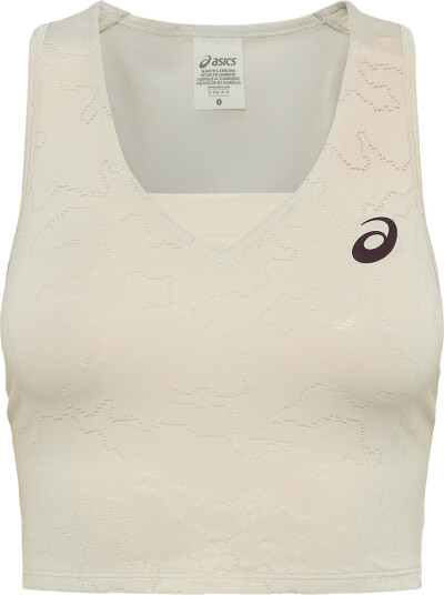 Asics Match Jacquard Crop Top Cream M