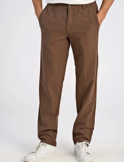 Lindbergh Linen Pants Brown XXXL