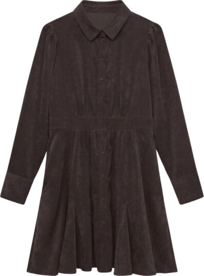 Vero Moda Aware Ane Long Sleeve V Neck Short Dress Brun L