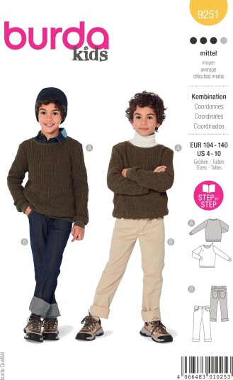 Burda 9251 - Genser & Bukse EUR: 104-140, US 4-10