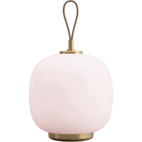 Louis Poulsen VL 45 Radiohus Portable Lampe - Messing / blank blekrosa glass