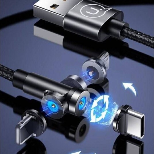 Usams Magnetisk Kabel U59 Lightning 2,1A Hurtiglading 1 M Flettet Svart Sj472usb01 Us-Sj472