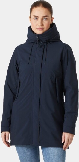 Helly Hansen Victoria Fôret Halvlang Regnjakke Dame Marineblå Beige M