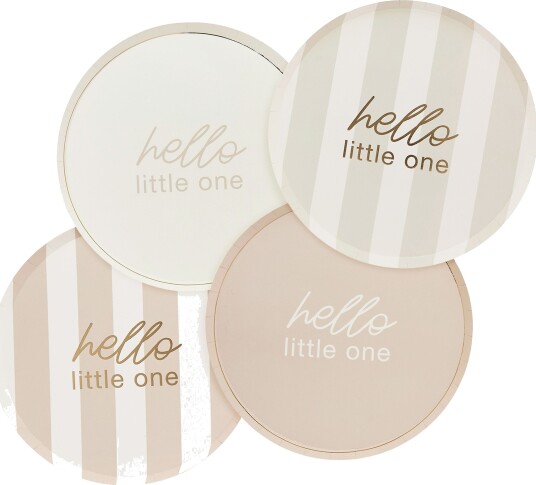 Club Green Hootyballoon Papptallerkener Hello Little One 8-pakning HBAD104