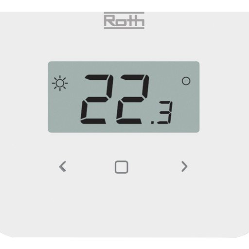 Roth Softline Romtermostat Trådløs, med display, Hvit Roth Softline Romtermostat Trådløs, med display, Hvit