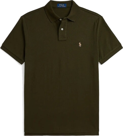 Polo Ralph Lauren The Iconic Custom Slim Fit Mesh Polo Khaki green XS