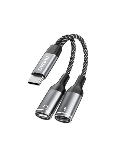 Dudao L13C+ USB C 2 in 1 Adapter Gray 