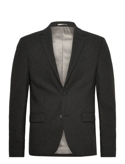 Lindbergh Flannel Wool Blend Blazer - Grey - 48 Lindbergh Flannel Wool Blend Blazer - Grey - 48