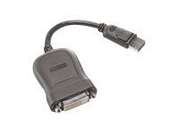 Lenovo DVI-kabel - enkeltlenke - DisplayPort (hann) til DVI-D (hunn) - 20 cm - grå - for ThinkCentre E73; M700; M71X; M800; M93; ThinkPad L520; T420; Lenovo DVI-kabel - enkeltlenke - DisplayPort (hann) til DVI-D (hunn) - 20 cm - grå - for ThinkCentre E73; M700; M71X; M800; M93; ThinkPad L520; T420;