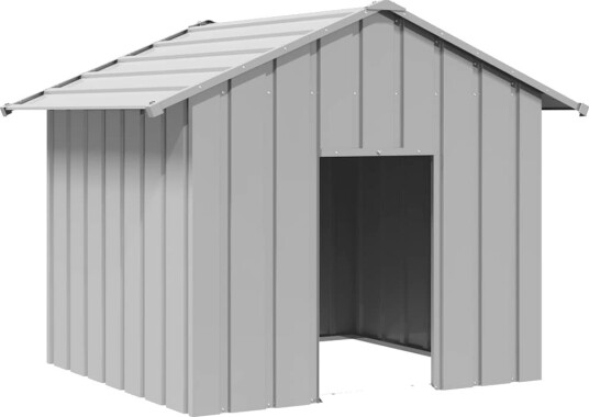 Hundehus Med Tak 131X101X102 cm Galvanisert Stål Hundehus Med Tak 131X101X102 cm Galvanisert Stål