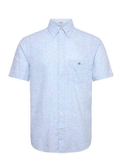 GANT Reg Cotton Linen Ss Shirt Blue L