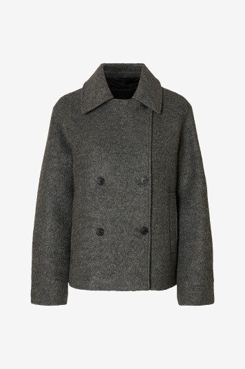 Selected FEMME   Jakke slfAlma Boucle Wool Blend   Grå