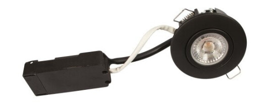 Luna Low Profile 230V 6,2W 3000K Ra95 370lm IP44 matt svart rund