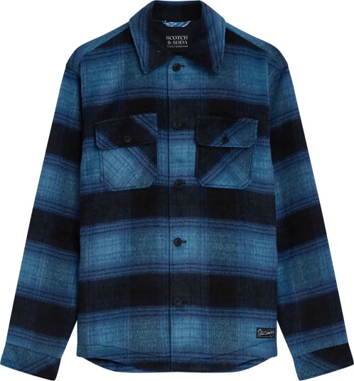Scotch & Soda Checked Overshirt   Navy   M