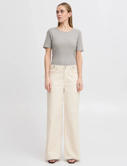 ICHI Ihpalmer Rib Ss - Grey - S