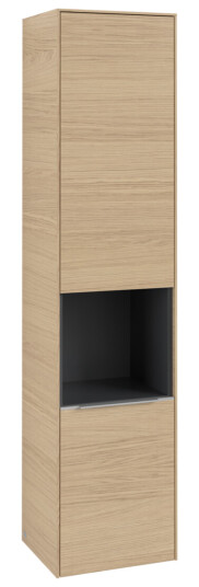 VILLEROY & BOCH SUBWAY 3.0 HØYSKAP 40X171 HØYRE 2 DØRER & HYLLE NORDIC OAK HÅNDTAK I KROM