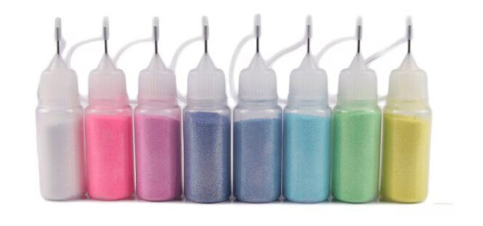 Otego Mermaid glitter i puff flaskor 8st färger!