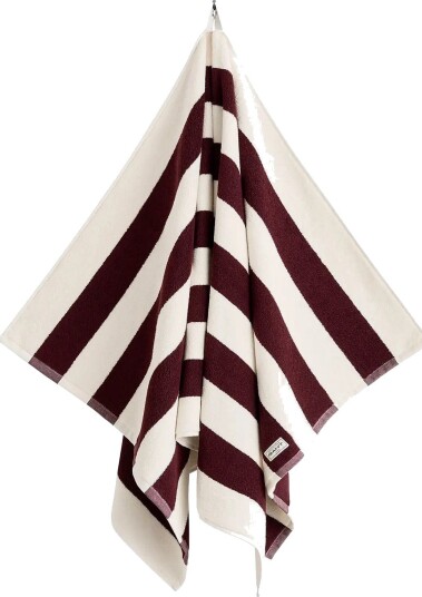 Gant Stripe Towel 70X140 - DARKENED WINE - 70X140 cm
