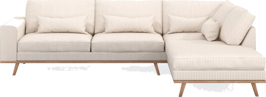 Copenhagen 4 seters Høyrevendt L formet Sjeselongsofa i Manchester Beige