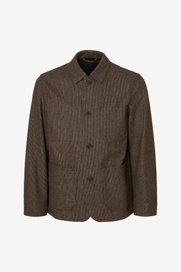 Selected Homme Jakke slhLandon Wool Blend Grå