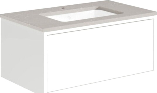 Gustavsberg Ducentic Servantskap med Benkeplate Hvit / 80cm Polar Grey 1 Hull for Kran