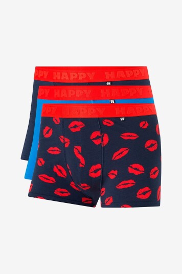 Happy Socks Boksershorts Kisses Short 3 pakning Blå