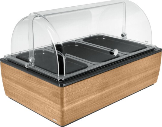 VEGA Buffet Display Montana høy 10 cm 3x GN 1/3 i melamin GN 1/1 Transparent