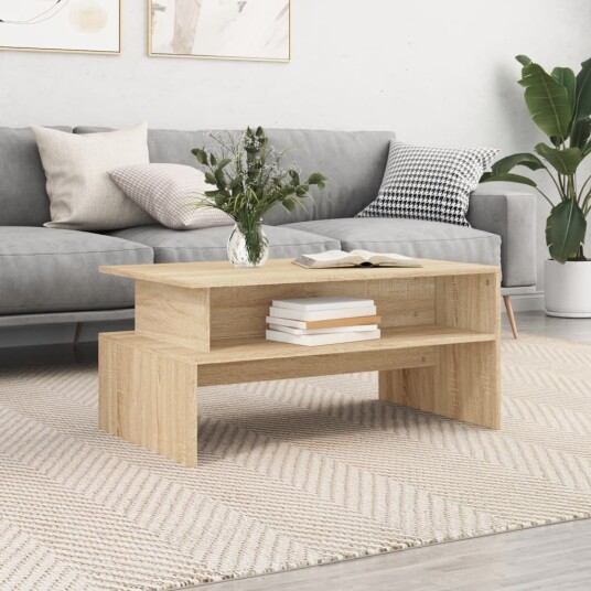vidaXL Salongbord sonoma eik 90x55x42,5 cm konstruert tre
