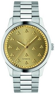 Gucci Herreklokke YA126378 G Timeless Gull/Stål Ø42 mm