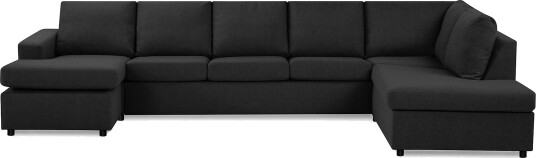 Crazy 5 seters Høyrevendt U formet X Large Sofa med Divan og Sjeselong i Stoff Antrasitt