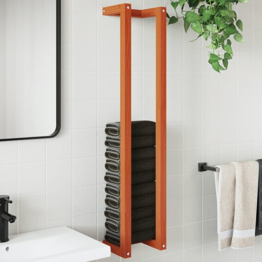  Håndklestativ voksbrun 23x18x110 cm heltre furu