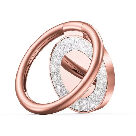Tech-Protect Smartphone Finger Ring fra Tech-Protect med 3M Adhesive - Magnetisk - Glitter Rose Tech-Protect Smartphone Finger Ring fra Tech-Protect med 3M Adhesive - Magnetisk - Glitter Rose