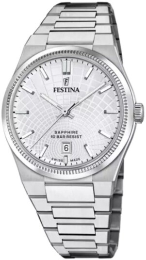Festina Herreklokke F20051 1 Swiss Made Sølvfarget/Stål Ø40 mm Festina Herreklokke F20051 1 Swiss Made Sølvfarget/Stål Ø40 mm