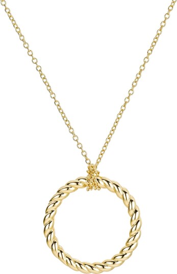 Golden Twist Circle Necklace
