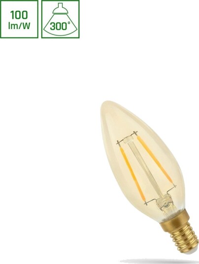 Spectrum E14 5W LED kronelyspære C35 filament ravfarget glass ekstra varm Dimbar : Ikke dimbar Kulør : Ekstra varm Spectrum E14 5W LED kronelyspære C35 filament ravfarget glass ekstra varm Dimbar : Ikke dimbar Kulør : Ekstra varm