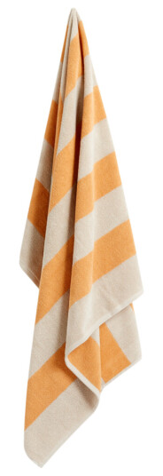 HAY Frotté Stripe badehåndkle 100 x 150 Warm yellow