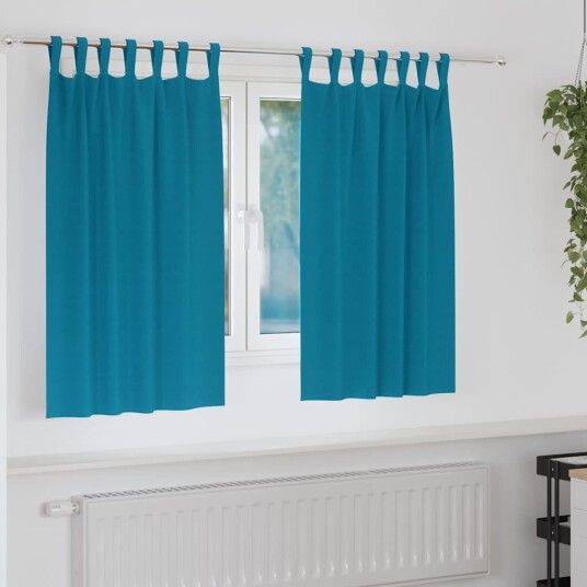  Gardiner med gardiner 2 pcs Turkis Polyester