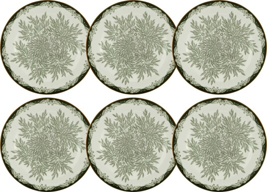 Ostindia Floris Tallerken 27 cm 6 pk Grønn