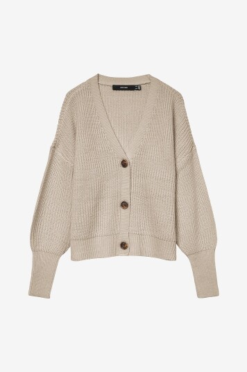 Vero Moda Kardigan vmLea LS V neck Cuff Cardigan Grå